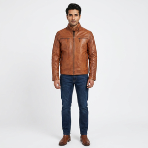 High Quality Breathable Men's <b>Jacket</b> Genuine <b>Sheepskin</b> Customizable Fashionable Leather Design Reasonable Price <b>jacket</b> for men - Product Image 1