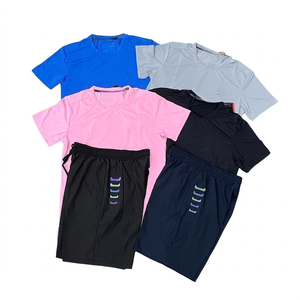 Ensemble de t-shirts à manches courtes pour hommes, imprimé vintage, respirant et tendance, tenue sportive d'été en deux pièces - Product Image 6