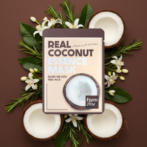 FARMSTAY Real <b>Coconut</b> <b>Essence</b> Honey Scented Cotton Facial Sheet Mask 10pcs Travel Size Moisturizing Face Firming Nourishing All - Product Image 4