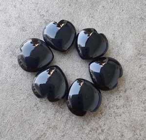 Natural Black Onyx Heart Shape Cabochon Briolette Calibrated Jewelry Loose Gemstone <b>Healing</b> <b>Crystal</b> Stone - Product Image 4