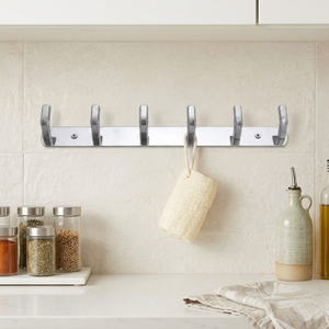 6 <b>Hook</b> Stainless Steel <b>Wall</b> Mount Rack Heavy Duty Key Holder Coat <b>Hooks</b> <b>Wall</b> Hanger Living Room Entryway Storage Waterproof - Product Image 4