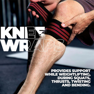 Durable High Elasticity Neoprene Nylon & Spandex Material Made <b>Knee</b> Wraps Custom Made Fitness Gym Wear <b>Knee</b> <b>Support</b> <b>Braces</b> - Product Image 5