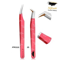 Pinzas para Extensión de Pestañas de Acero Inoxidable con Punta de Fibra, Precio al por Mayor, Hermosos Colores, Punta Afilada, Marca Personalizada, Logotipo Personalizado