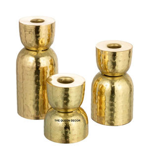 Porte-bougie en métal, support décoratif pour bougies, ensemble de trois supports pour bougies chauffe-plat, accessoires d'éclairage haut de gamme - Product Image 5