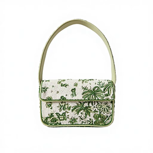 Bolso de Hombro de Algodón con Bordado de Perlas Estilo Bohemio para Mujer - Diseño Portátil de Moda para Vacaciones en Resort - Product Image 1