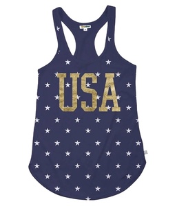 Pre-<b>Washed</b> Cotton <b>Women's</b> Casual Printed Tank Top Short Length Jersey with Embroidery Sequins Appliques Eco-Friendly 160 GSM - Product Image 5