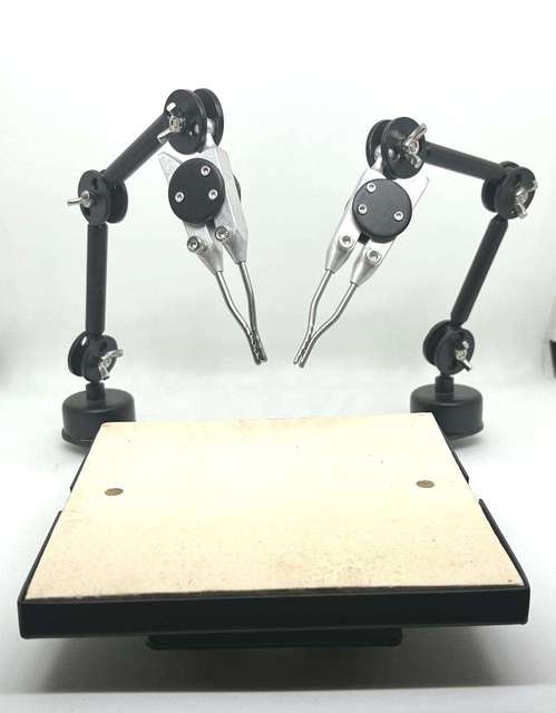 Best Quality Adjustable Double Third Hand Soldering Board with Rotating 6 x 6 Ceramic Plate for Hobby Available For Sale