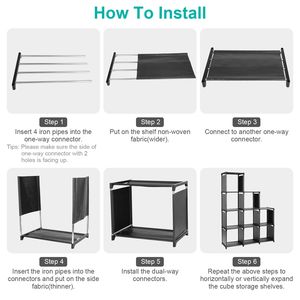 Organizzatore a 9 cubi in tessuto non tessuto per armadio, libreria, soggiorno, camera da letto, ufficio - Product Image 5