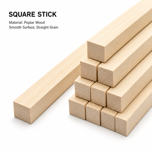 Tiges carrées en bois massif non finies, bâtons en bois massif pour l'artisanat DIY, la fabrication de meubles, la décoration intérieure, taille personnalisée, OEM - Product Image 2