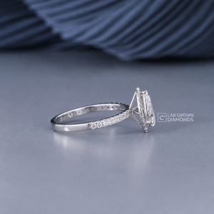 Anillo de Lujo de Oro Rosa de 14K con Halo de Perlas y Moissanita para Mujer, 1.33CTW, Joyería Fina para Compromiso, Boda, Aniversario, Regalo - Product Image 4