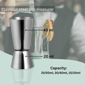 Juego de Coctelera de Acero Inoxidable Ecológico Moderno Personalizado, Kit de Barman de 5 Piezas que Incluye Cuchara de Bar, Jigger y Vertedor de Vino - Product Image 3