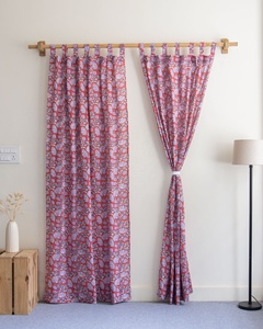 ชุดผ้าม่านลายดอกไม้พิมพ์มือบนผ้าฝ้าย ดีไซน์สวยงาม สำหรับตกแต่งบ้าน รุ่นใหม่ล่าสุด - Product Image 1