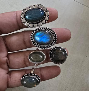 Hot Selling Sterling Silver <b>Crystal</b> <b>Rings</b> Best Quality Natural Flashy Rainbow Moonstone Gemstone Quality Real <b>Crystal</b> Craft - Product Image 5