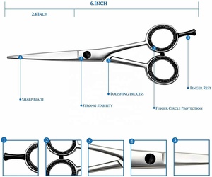 Professional Hairdressing and Haircutting Scissors Best Seller High Quality Stainless Steel AISI 420 Hair Salon Supplies - Product Image 2