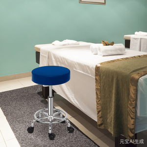 Sgabello Professionale da Salone in Nylon con Capacità di 150kg, Sollevamento a Gas Certificato SGS, Schiuma Modellata Spessa 8cm, Semi Pelle PU per Casa e Bar - Product Image 2