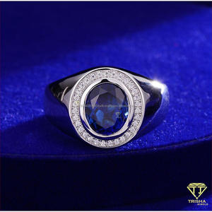 Bague de luxe pour homme en argent 925 avec diamant de laboratoire et serti rond, pour les marques de bijouterie en gros et de détail - Product Image 3