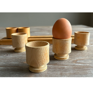 Porte-œufs en bois finition naturelle, logo personnalisé, 2 pièces, design populaire, bonne qualité, support pour œufs durs - Product Image 6