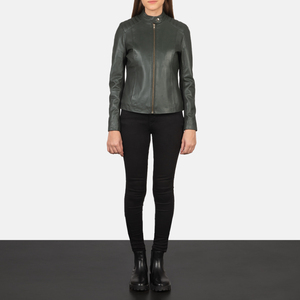 Veste de motard pour femme en similicuir PU, coupe ajustée, courte, avec fermeture éclair sur le devant, élégante, pour un usage quotidien - Product Image 6