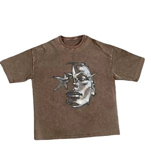 T-shirt imprimé 100% coton doux lavé à l'acide pour hommes Impression numérique fabriquée au Pakistan - Product Image 1