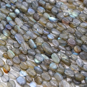 Perles de labradorite naturelle taille ovale cabochon, brin de 30 lignes |   Pierres précieuses en vrac pour la fabrication de bijoux de luxe faits à la main - Product Image 2