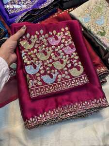 Sari de seda Rangoli de aspecto magnífico y colores increíbles con bordado y lentejuelas, colección de sari y blusa, proveedor de India, Saree Love - Product Image 5