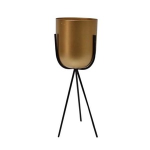 Soporte de Metal Moderno para Macetas con Diseño Minimalista Dorado para Uso en Interiores/Exteriores - Product Image 2