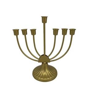 Elegant Iron Metal Menorah Candle Stand For Hanukkah Lighting Decorative Home Centerpiece Candle Holder - Product Image 1
