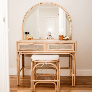 Modern bedroom furniture sustainable rattan vanity <b>table</b> cheap price makeup <b>dressing</b> <b>tables</b> - Product Image 4