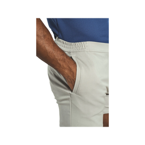Shorts Bermuda en coton gris clair pour homme, taille élastique, couleur unie, avec poches, tissu Oxford respirant - Product Image 4
