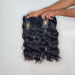 Extensiones de cabello ondulado natural virgen de templo indio, Proveedores de cabello natural virgen sin procesar de templo, Proveedores de cabello virgen en India - Product Image 2
