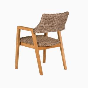 Silla de Comedor Moderna de Madera de Teca Sólida con Respaldo y Asiento de Ratán, Muebles Ecológicos para Restaurantes al Aire Libre, Venta al Por Mayor Directa de Fábrica - Product Image 6