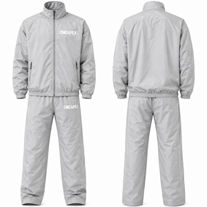Ensemble de survêtement coupe-vent blanc pour homme, veste de sport légère, pantalon de jogging, tenue de sport streetwear - Product Image 4