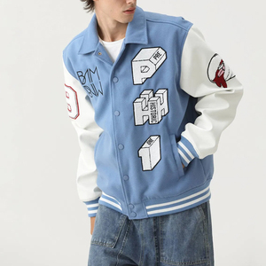 Custom Clothing Manufacturer Patch Design Embroidered Letterman Varsity <b>Jackets</b> Low MOQ <b>Bomber</b> Coat High Quality <b>Jacket</b> Supplier - Product Image 6