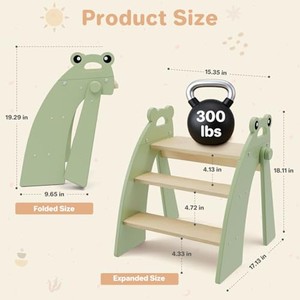 Tabouret en bois d'acacia vert pour enfants, vente en gros, Moradabad - Product Image 2