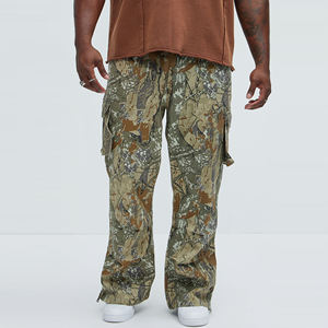 Pantalones Cargo de Camuflaje para Hombre, Cintura Elástica, Múltiples Bolsillos, Transpirables, Estilo Casual de Verano, Tejido de Poliéster - Product Image 5