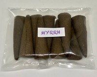 Meilleures Marques de Cônes d'Encens Indiens Écologiques à la Myrrhe, en Bois Naturel de Myrrhe, Usage Aromatique, Couleur Noire, Vente en Gros