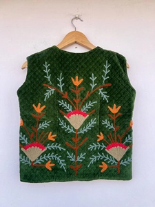 Boho Suzani <b>Velvet</b> Breathable V-neck Vest Hand Embroidered Floral Sleeveless <b>Jacket</b> Vintage Inspired Festival Waistcoat - Product Image 3
