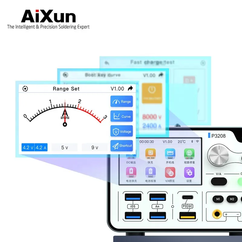 Aixun P3208 32V 8A Dc Regulated Power Usb Interface Digital Adjust Adjustable Switching Lab Testing Variable Power Supply