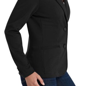 Blazer Entallado para Mujer en Negro con Escudo Bordado en Verde y Dorado, Chaqueta de Traje Formal para Oficina con un Solo Botón, Prenda Elegante - Product Image 5