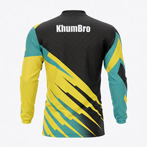Maillot de motocross personnalisé, chemise de course MX sur mesure, vêtements de moto tout-terrain, impression par sublimation jaune, turquoise, noir, séchage rapide, course - Product Image 2