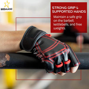 Guantes de Gimnasio de Cuero, Guantes de Entrenamiento con Soporte para Muñeca, Guantes para Crossfit, Levantamiento de Pesas, Ejercicio con Barra, Protección de Palmas y Callosidades - Product Image 3