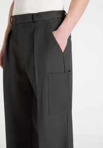 Pantalones de Hombre de Cintura Alta, Plisados, de Pierna Recta, con Bolsillos Laterales, Antiarrugas, Casuales Elegantes, para Otoño, de Algodón, Tallas Grandes - Product Image 4