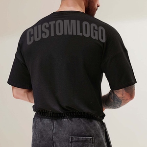 T-shirt de sport surdimensionné 220 g/m² pour hommes, grande taille, coton épais, streetwear, impression personnalisée DTF DTG, tee-shirt oversize - Product Image 6