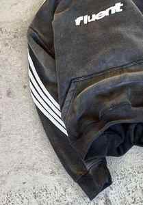 Sudadera con capucha extragrande de algodón 100% pesado, personalizada, vintage, con efecto desgastado por el sol, ecológica, de invierno, forrada, bordada, con acabado ácido. - Product Image 4