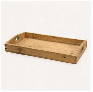 Bandeja de servir grande rectangular de madera recuperada hecha a mano, bandeja decorativa rústica con asas para mesa de centro o otomana, en oferta. - Product Image 3