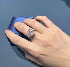Bague en diamant de laboratoire taille coussin couleur E, plaqué or massif 9K 14K 18K, certifiée IGI, bijoux de luxe pour femme, mariage et fiançailles - Product Image 6
