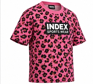 Camiseta de Hombre con Estampado de Leopardo Rosa, Cuello Redondo, Manga Corta, Estilo Urbano, Ropa Deportiva - Product Image 4