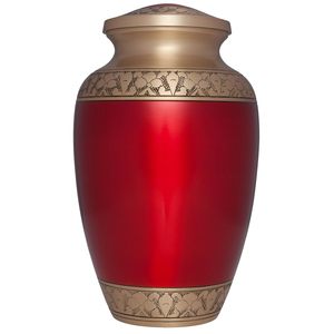Urne funéraire en laiton rouge pour adulte, gravée sur mesure, style européen/américain, 220 pouces cubes, écologique et durable - Product Image 1