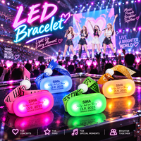 Bracelet LED lumineux à télécommande sans fil personnalisé avec logo OEM ODM Longstargift pour interaction public-artistes lors de concerts et événements sportifs