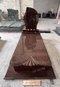 หินแกรนิตสีแดงตาแมวสำหรับสุสานสุสานหลุมฝังศพดีไซน์ทันสมัยรูปแมวตา - Product Image 2